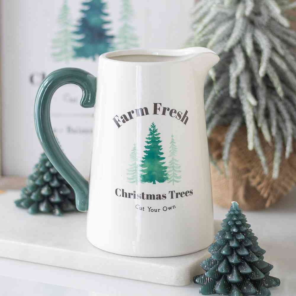 Something Different - Farm Fresh Christmas Trees Ceramic Flower Jug - Multicolours